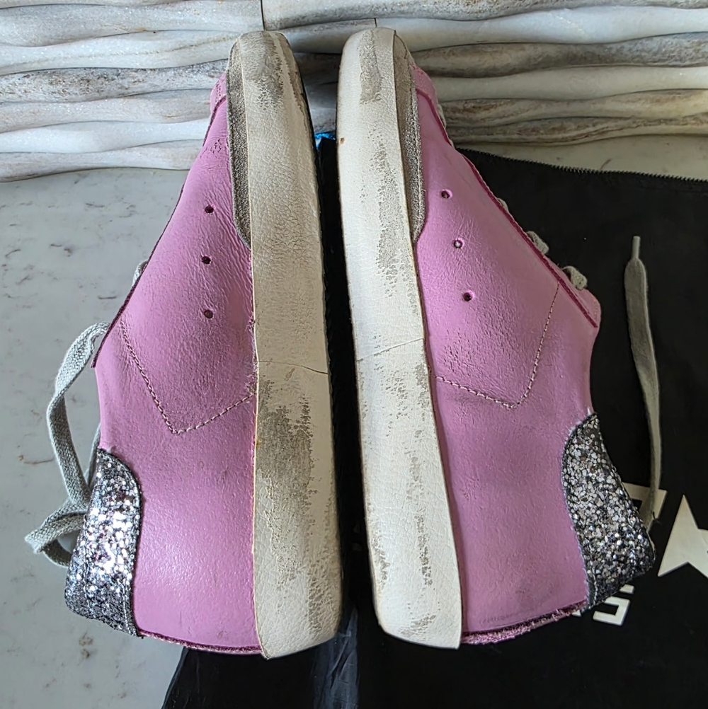 Golden Goose Pink Sneakers with Glitter Star - Picture 2 of 7